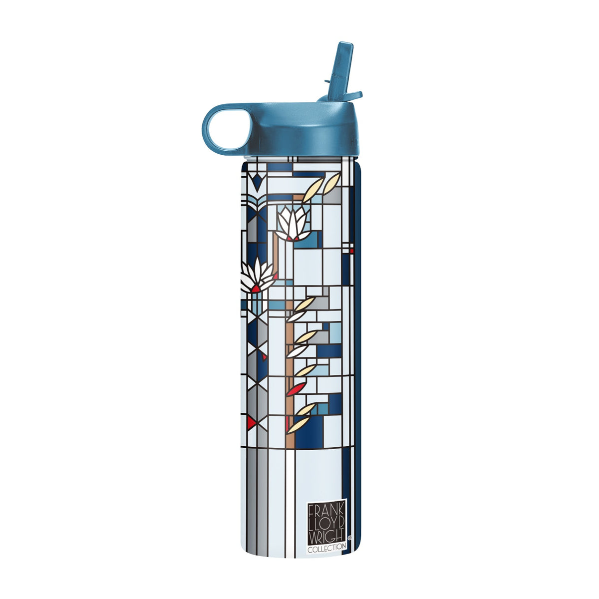 24 oz Water Bottle - Frank Lloyd Wright "Waterlilies" - Glamourous Grace