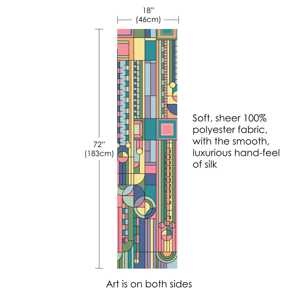 Frank Lloyd Wright Saguaro Forms Long Sheer Scarf – Lightweight, Elegant, Silky-Soft