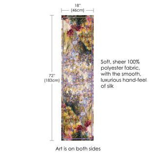 Tiffany Peonies & Iris Long Sheer Scarf – Lightweight, Elegant, Silky-Soft
