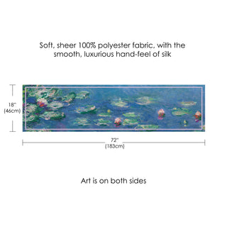 Monet Water Lilies Long Sheer Scarf – Lightweight, Elegant, Silky-Soft