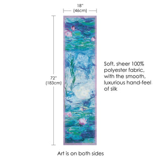 Monet Nymphéas Long Sheer Scarf – Lightweight, Elegant, Silky-Soft