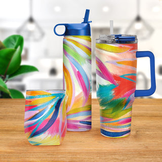 24 oz Water Bottle - EttaVee "Loose Palms"