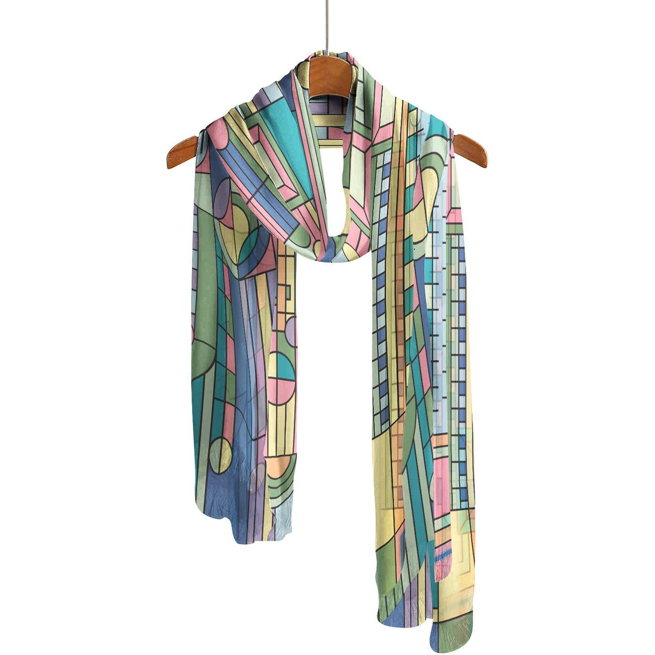 Frank Lloyd Wright Saguaro Forms Long Sheer Scarf – Lightweight, Elegant, Silky-Soft - Glamourous Grace