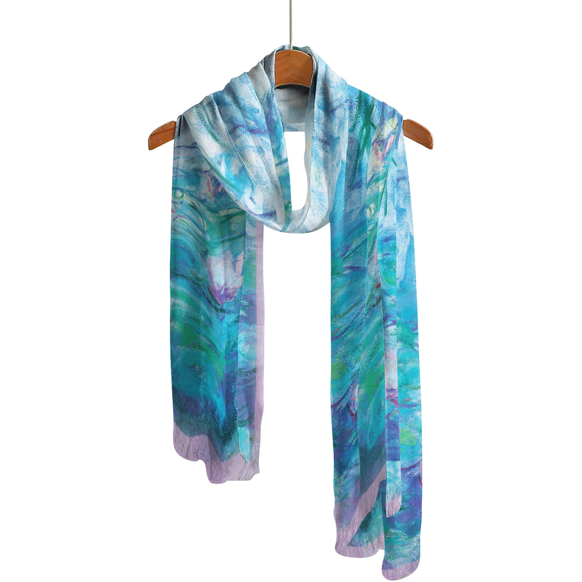 Monet Nymphéas Long Sheer Scarf – Lightweight, Elegant, Silky-Soft