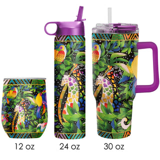 Laurel Burch Jungle Song Insulated Drinkware Set of 3, 1 per size
