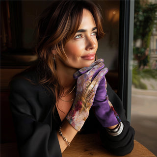 Tiffany Peonies and Iris Womens Touch Screen Gloves - One Size Fits All