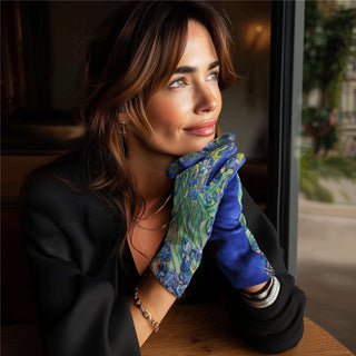 van Gogh Irises Womens Touch Screen Gloves - One Size Fits All
