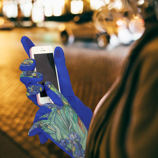 van Gogh Irises Womens Touch Screen Gloves - One Size Fits All