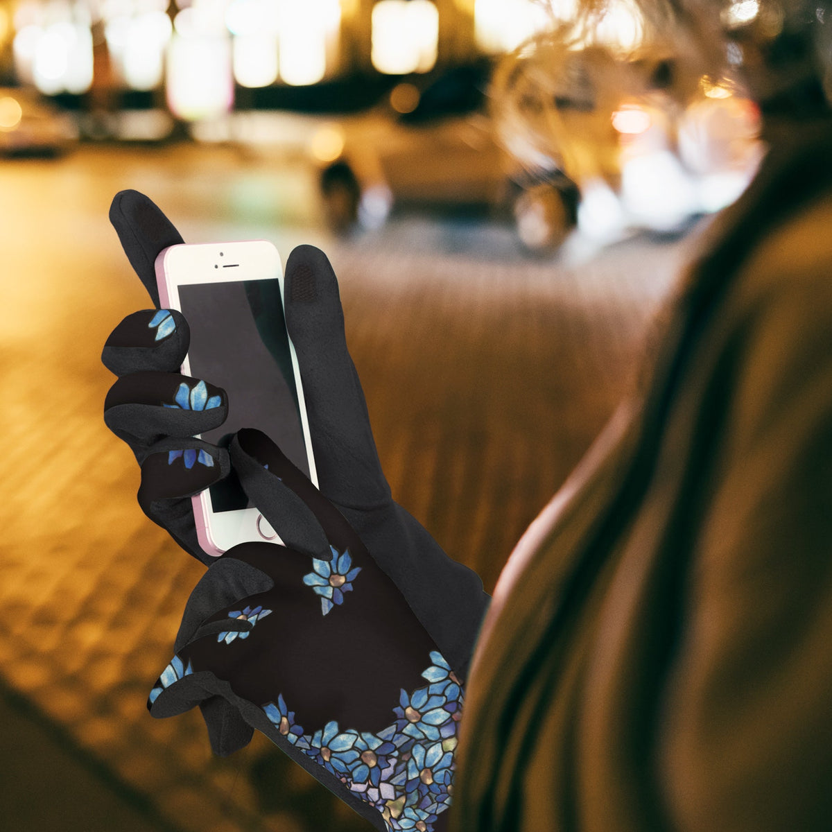 Tiffany Clematis Womens Touch Screen Gloves - One Size Fits All