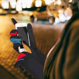 Black & Multicolor Women's Touch Screen Gloves - One Size Fits All