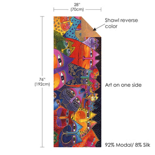 Laurel Burch Fantasticats  Silk Blend Shawl – Lightweight & Elegant Evening Wrap