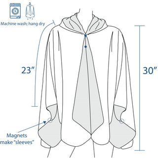 Navy & China Blue Rainproof Hooded Rain Cape – Lightweight Women's Rain Wrap