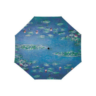 Monet Water Lilies Travel Umbrella – Compact, One-Touch Open & Close
