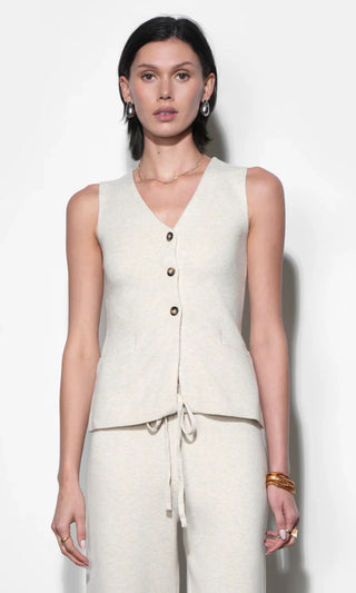 Raven Sand Slim Fit Knit Vest