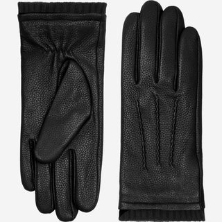Raya (black) – Deerskin leather gloves with warm wool lining - Glamourous Grace