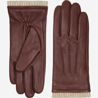 Raya (brown) – Deerskin leather gloves with warm wool lining - Glamourous Grace