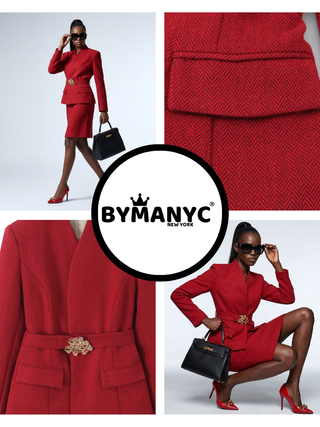 Red BROADWAY Suit Jacket & Skirt Prêt-à-Porter BYMANYC ® New York