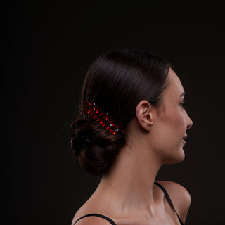 Elegant Red Crystal 2-Piece Hair Comb Set - Glamourous Grace