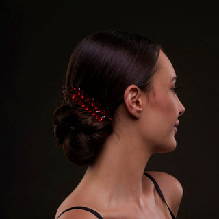 Elegant Red Crystal 2-Piece Hair Comb Set - Glamourous Grace