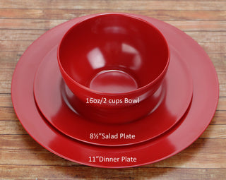 6pc Melamine Bowl Set, Red