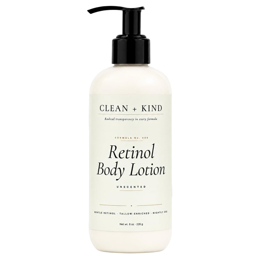 Retinol Body Lotion, 8 oz — Grass-Fed Tallow, Niacinamide, Shea, Jojoba, & Hyaluronic Acid