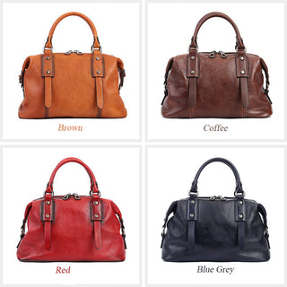 Retro Leather Tote Bag for Women Full Grain Leather Crossbody Bag