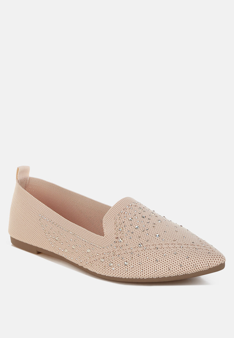 Abedi Rhinestone Embellished Pull Tab Loafers - Glamourous Grace