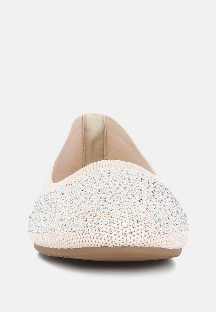 Splash Rhinestones Embellished Ballet Flats