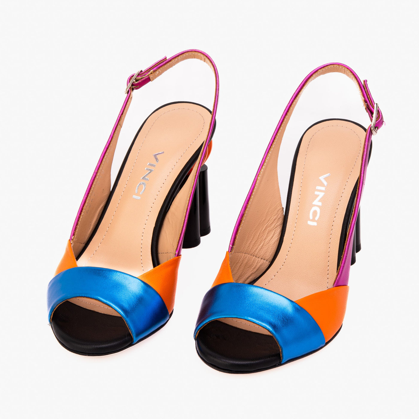 The Rize Multicolor Pumpkin Heel Leather Women Sandal - Glamourous Grace