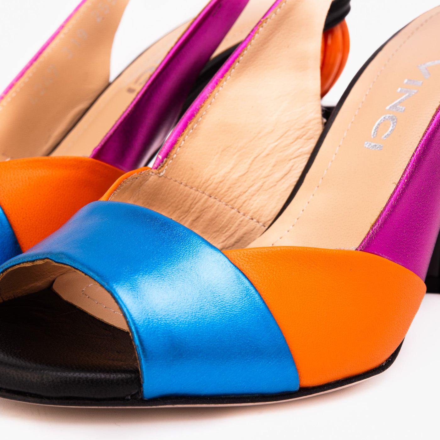 The Rize Multicolor Pumpkin Heel Leather Women Sandal - Glamourous Grace