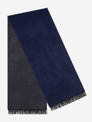 Romeo (blue/grey) - Italian warm and soft scarf made from 100% wool - Glamourous Grace