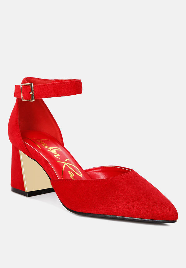 Rory Metallic Sling Detail Block Heel Sandals - Glamourous Grace