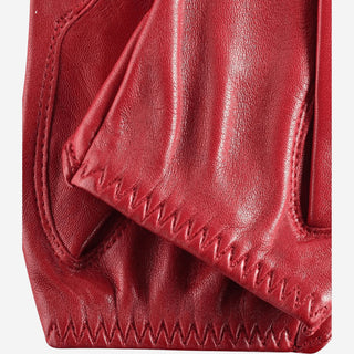 Rossana (red) - Italian fingerless lambskin leather driving gloves - Glamourous Grace