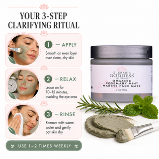 Organic Rosemary Mint Algae Face Mask for Acne & Rosacea - Glamourous Grace