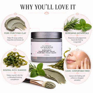 Organic Rosemary Mint Algae Face Mask for Acne & Rosacea - Glamourous Grace
