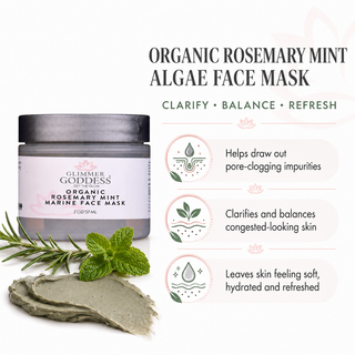 Organic Rosemary Mint Algae Face Mask for Acne & Rosacea - Glamourous Grace