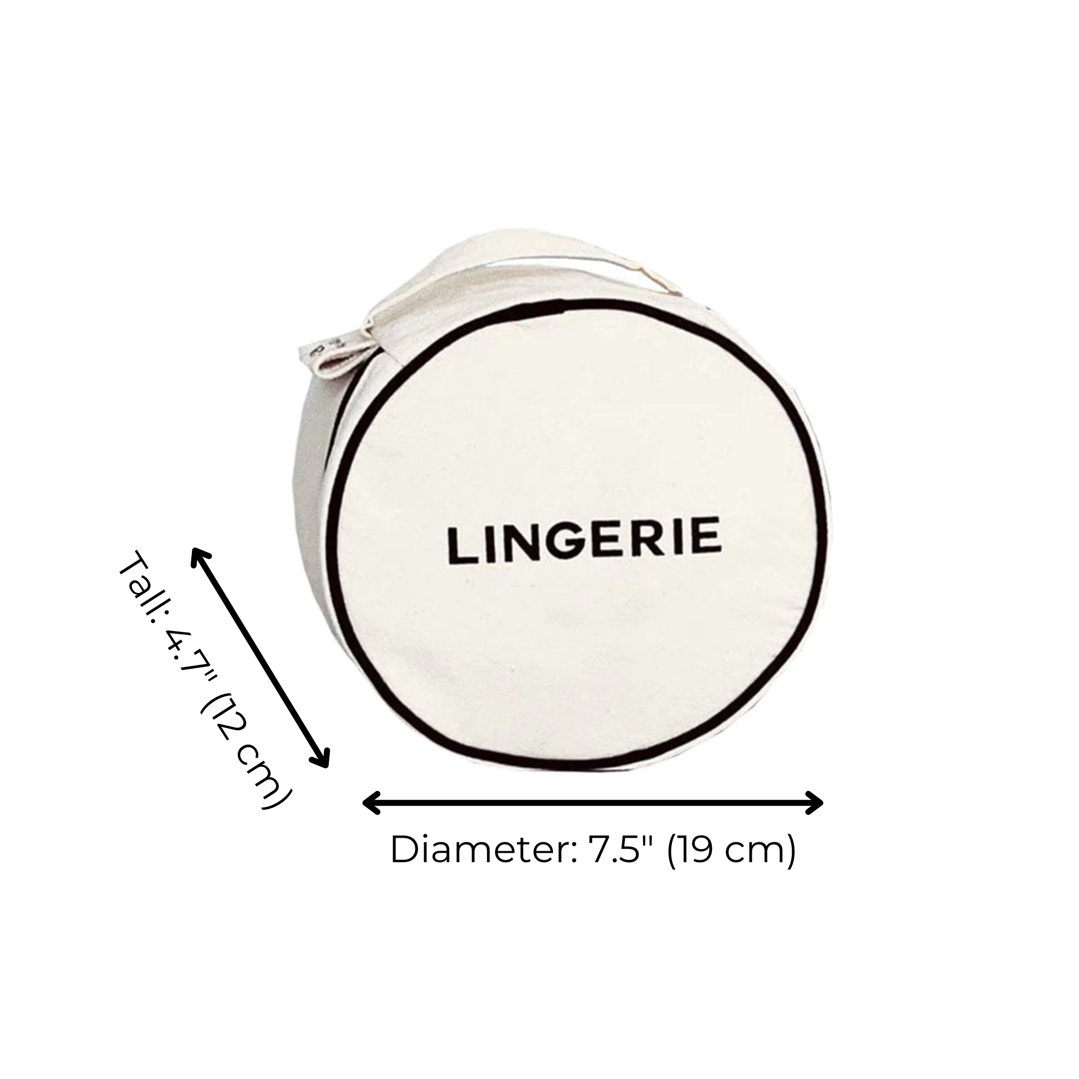 Round Lingerie Case – Cream - Glamourous Grace