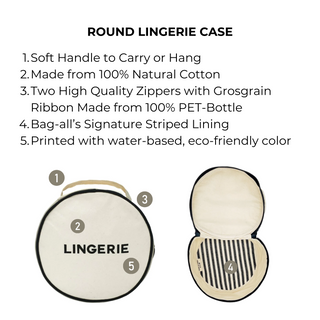 Round Lingerie Case – Cream - Glamourous Grace