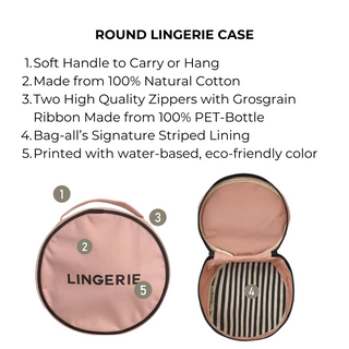 Round Lingerie Case – Pink/Blush - Glamourous Grace