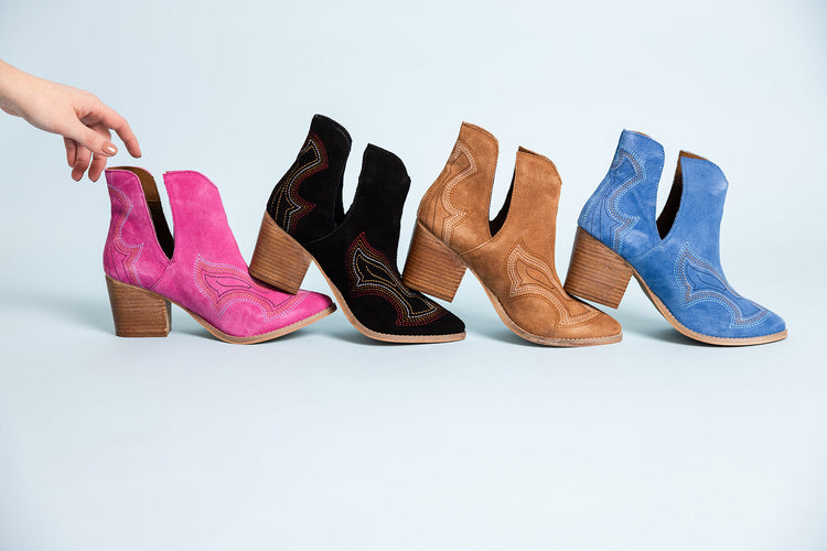 Journee Ankle Boots in Magenta - Glamourous Grace