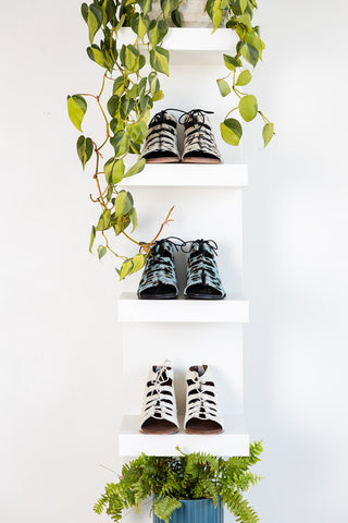 Nola Sandals in Black and White - Glamourous Grace