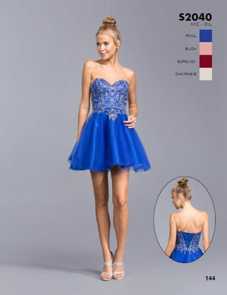 CLEARANCE - Aspeed S2040 Sweetheart Neckline Strapless Short Dress (Size 3XL)