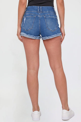 Women's WannaBettaButt 3 Button Cuffed Denim Shorts - Glamourous Grace