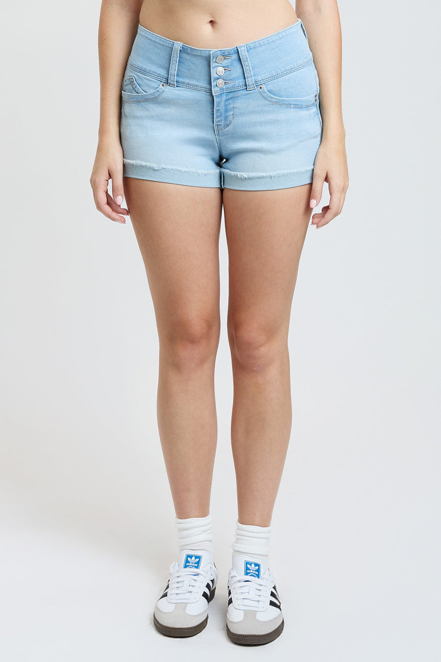 Women’s WannaBettaButt 3 Button Cuffed Denim Shorts - Glamourous Grace