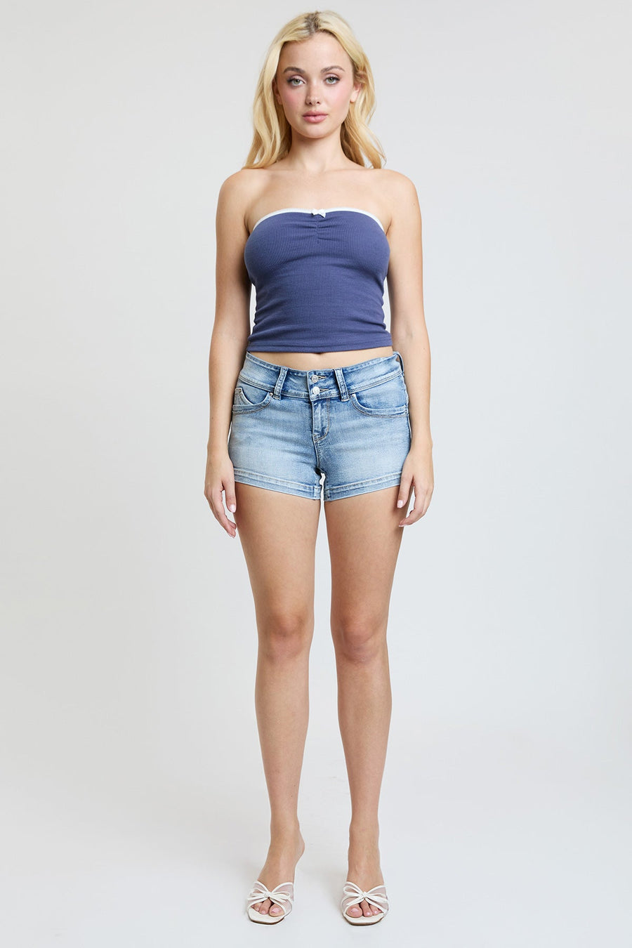 Women’s WannaBettaButt 2 Button Denim Shorts - Glamourous Grace