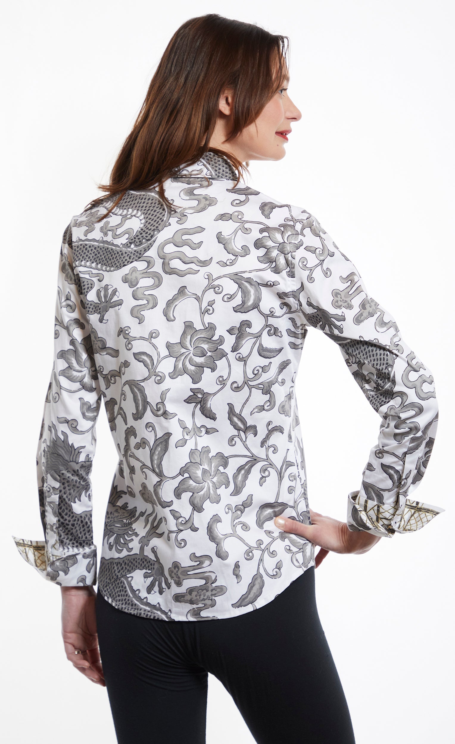Rome Shirt with Grey Dragon Print - Glamourous Grace