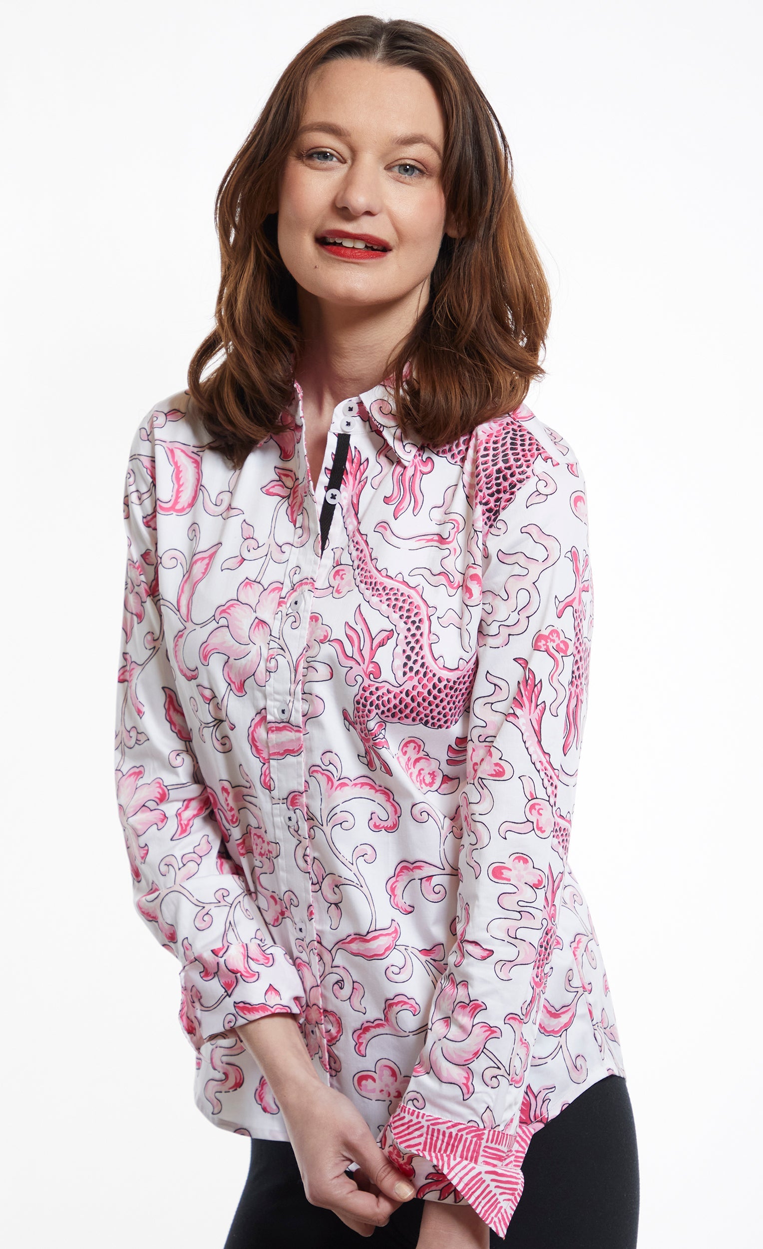 Rome Shirt with Pink Dragon Print - Glamourous Grace