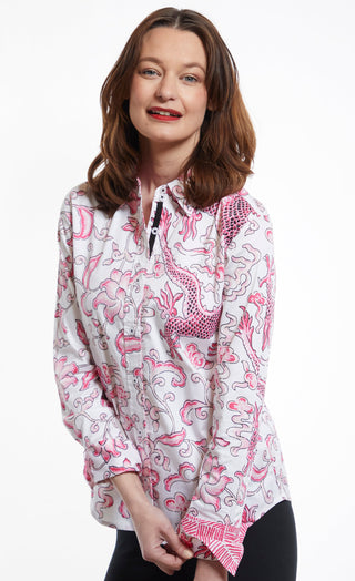 Rome Shirt with Pink Dragon Print - Glamourous Grace