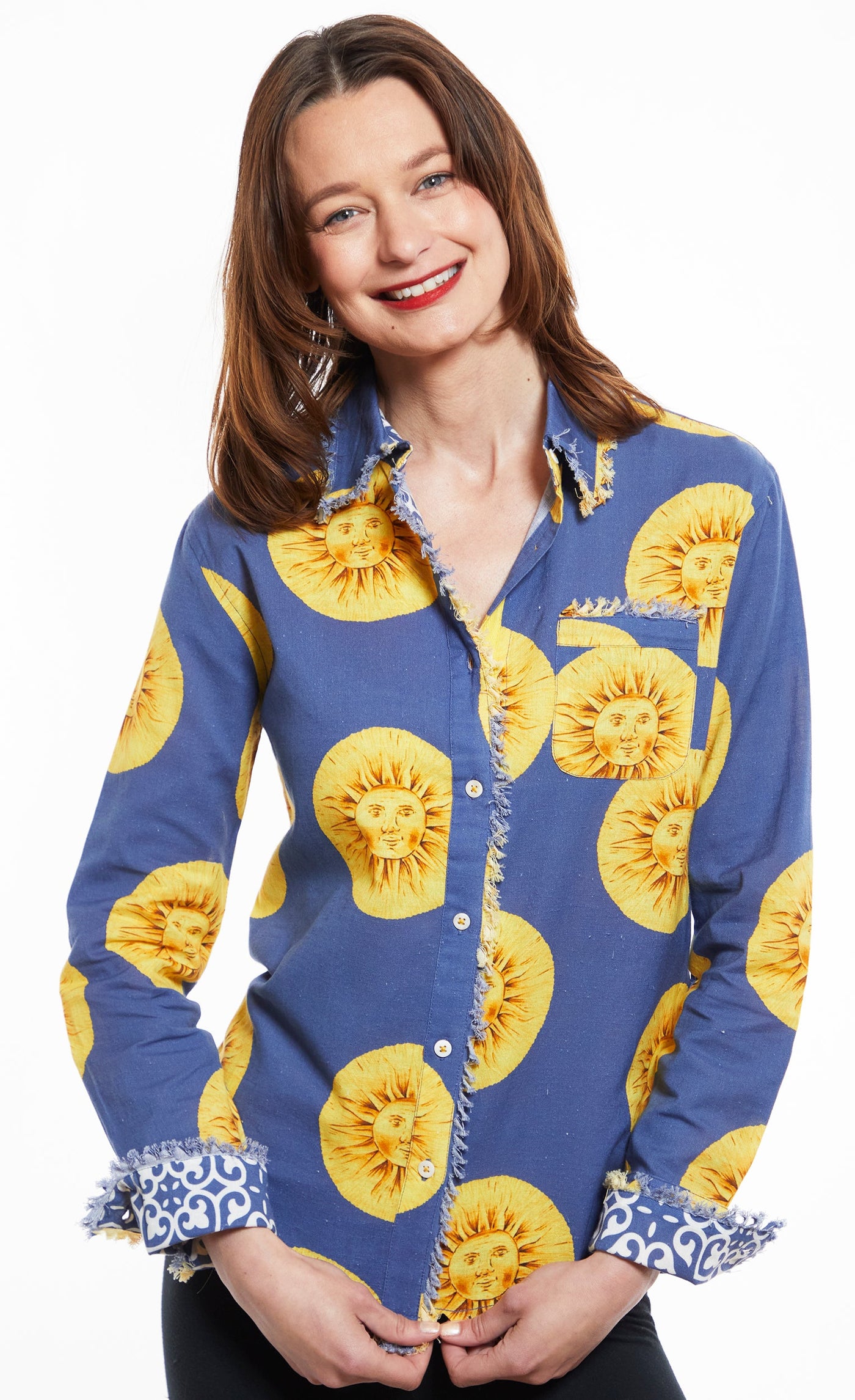 Cape Cod Tunic with a Blue Sunface - Glamourous Grace