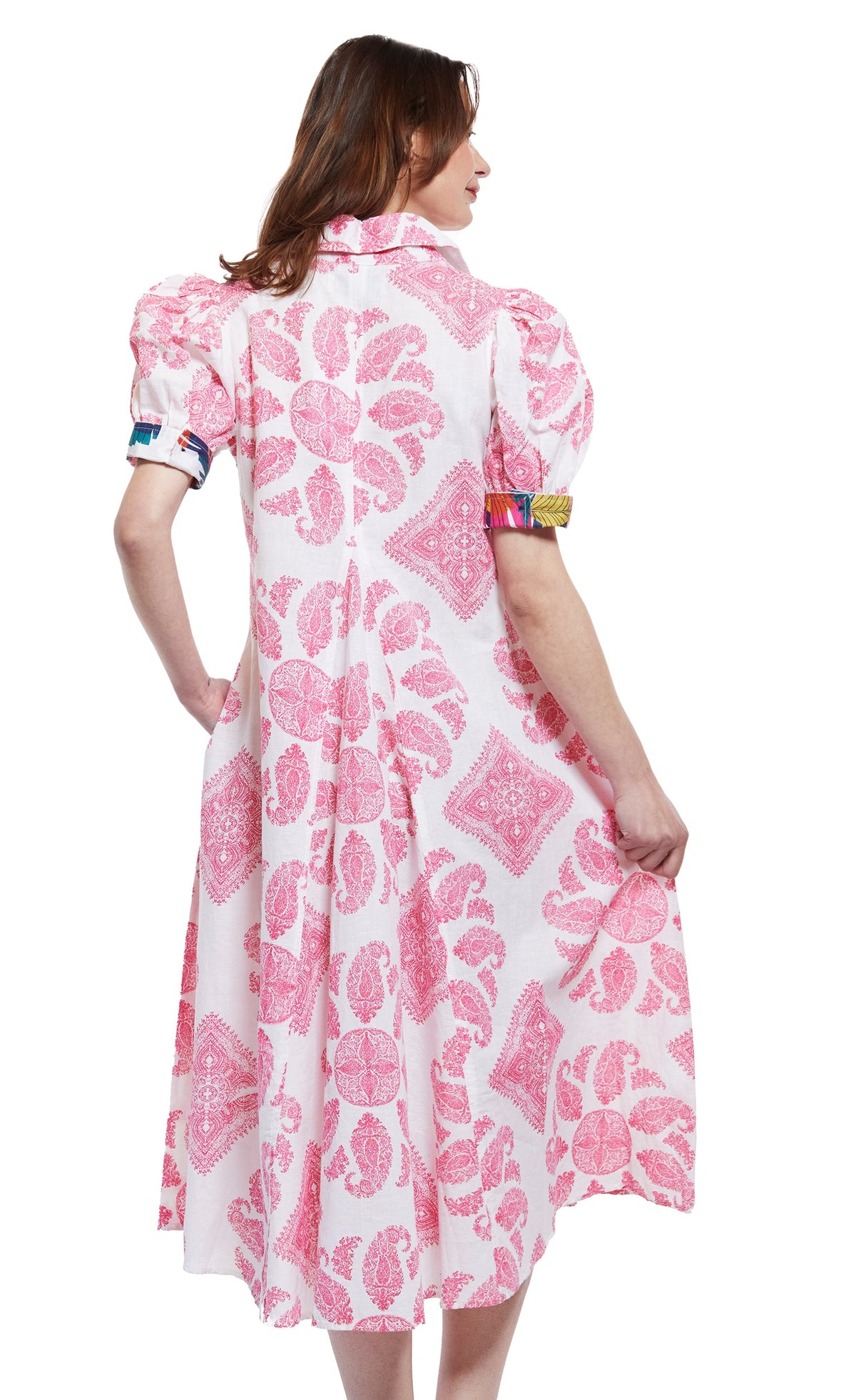Montauk Dress in Pink And White Paisley - Glamourous Grace